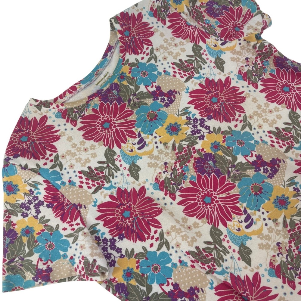 Bobbie Brooks Floral Short Sleeve Tee Crew Neck Size S Multicolor Womens